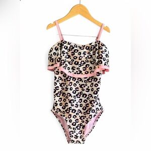 Justice Girl’s Leopard prints Ruffle one piece swimsuit